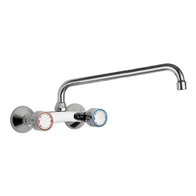Keukenkraan Tres ESE-23 | Wandmontage | 360° Draaibaar | Mengkraan | 2-knops | Rond | Chroom