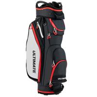 Lichte Golftas met Regenhoes 14-Delige Indeling van Racketvak ook voor Gebruik op Golftrolley en Golfkaart Rood + Zwart