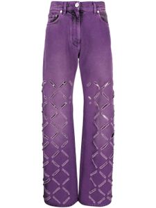 Versace jean droit à finitions effilochées - Violet