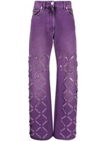 Versace jean droit à finitions effilochées - Violet