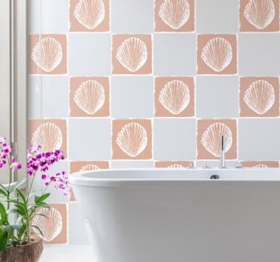 Tegelstickers badkamer schelpenpatroon