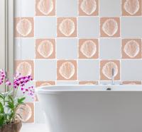Tegelstickers badkamer schelpenpatroon