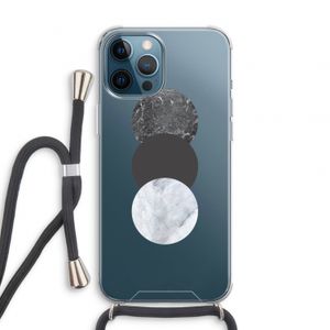 Marmeren cirkels: iPhone 12 Pro Transparant Hoesje met koord