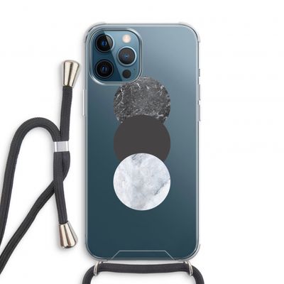 Marmeren cirkels: iPhone 12 Pro Transparant Hoesje met koord