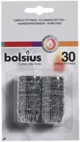 Bolsius kaarsenpassingen zilver 30 stuks - thumbnail