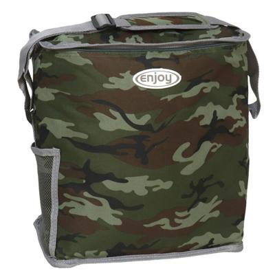 Gerimport Koel/schoudertas - 22 liter - legerlook - 20 x 32 x 34 cm - ge?soleerd/lunchtas