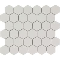 Tegelsample: The Mosaic Factory Barcelona hexagon mozaïek tegels 28x33 wit mat - thumbnail