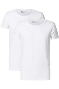 Petrol Industries Body Fit T-Shirt ronde hals Dubbel pak wit, Effen