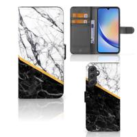 Samsung Galaxy A24 4G | Bookcase | Marmer Wit Zwart - Origineel Cadeau Man