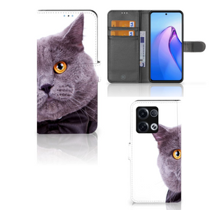 OPPO Reno8 Pro Telefoonhoesje met Pasjes Kat