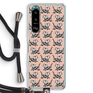 Zwarte poes: Sony Xperia 5 III Transparant Hoesje met koord