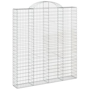 The Living Store Schanskorf Gabionmuur - 200 x 30 x 220/240 cm (L x B x H) - gegalvaniseerd ijzer