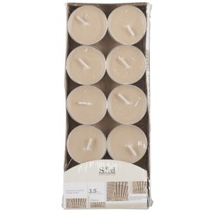 10x Geurtheelichtjes cederhout/beige 3,5 branduren