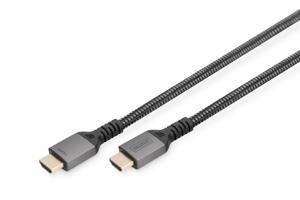 Digitus DB-330200-020-S HDMI-kabel HDMI Aansluitkabel HDMI-A-stekker 2 m Zwart Aluminium-stekker, Audio Return Channel (ARC), Afgeschermd (dubbel), Afgeschermd