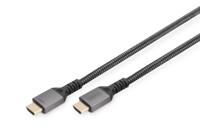 Digitus DB-330200-010-S HDMI-kabel HDMI Aansluitkabel HDMI-A-stekker 1 m Zwart Aluminium-stekker, Audio Return Channel (ARC), Afgeschermd (dubbel), Afgeschermd