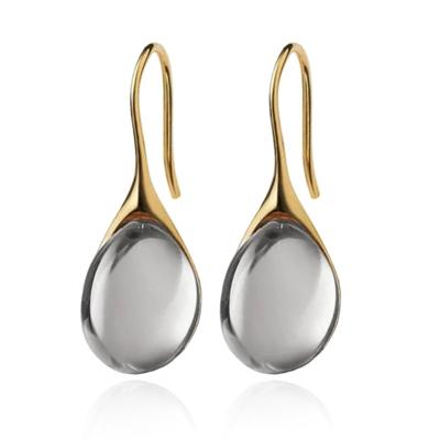 LGT JWLS Druppel Oorbellen voor Dames - Verguld met Smokey Zirkonia Druppelstenen