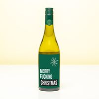 Kerst Wijnfles Merry Fucking Christmas - Wit (Sauvignon Blanc)