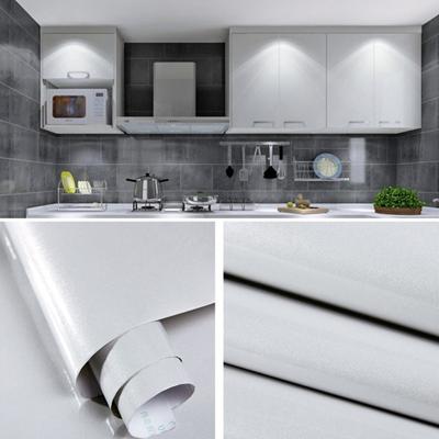 Pearlescent creatieve PVC bakstenen decoratie meubels behang stickers slaapkamer woonkamer muur waterdicht behang roll grootte: 60x500cm (grijs)
