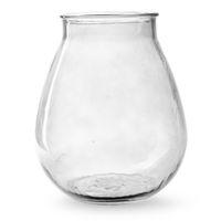 Bloemenvaas druppel vorm type - helder/transparant glas - H28 x D24 cm