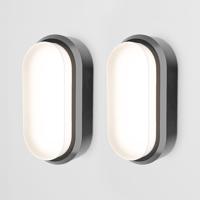 Set van 2 C-Series - LED Plafondlamp zwart ovaal - Wandlamp - Scheepslamp - IP54 - 12W - 1160lm - 4000K neutraal wit - voor binnen en buiten