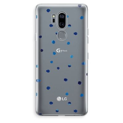 Blauwe stippen: LG G7 Thinq Transparant Hoesje