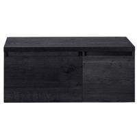 Frozen Badmeubelset 100 cm - Greeplijst in Kleur - Wastafel Onderkast met Bovenblad Black Oak