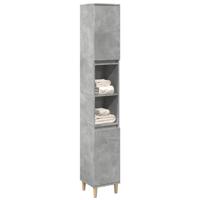 Badkamerkast 30x30x190 cm bewerkt hout betongrijs
