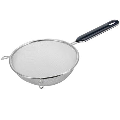 Westmark Keuken vergiet met handvat - zwart/zilver - rvs - 31 x D16 cm