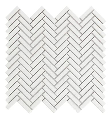 Mozaïek tegels Chevron Wit Glans 28,3x27,7 - Rechthoek, visgraat Wand en vloer Geglazuurde porseleinen steengoed