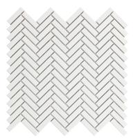 Mozaïek tegels Chevron Wit Glans 28,3x27,7 - Rechthoek, visgraat Wand en vloer Geglazuurde porseleinen steengoed
