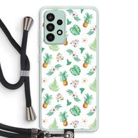 Ananas bladeren: Samsung Galaxy A52s 5G Transparant Hoesje met koord