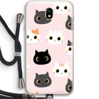 Katten: Samsung Galaxy J7 (2017) Transparant Hoesje met koord