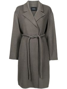 Goen.J manteau ceinturé à revers pointus - Gris