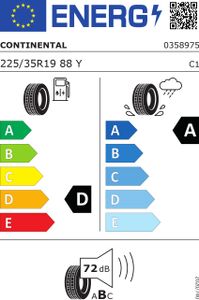 Continental Sc-5p ro2 fr xl 225/35 R19 88Y CO2253519YSC5PRO2FXL