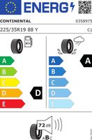 Continental Sc-5p ro2 fr xl 225/35 R19 88Y CO2253519YSC5PRO2FXL