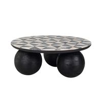 Richmond Ronde Salontafel Rostelli Marmer, Ø96cm - Zwart - thumbnail