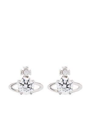 Vivienne Westwood boucles d'oreilles serties de cristaux à logo Orb - Argent