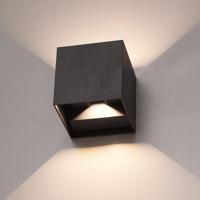 Set van 3 Kansas LED Wandlampen - 7 Watt 660 lumen - IP65 Waterdicht - 3000K Warm Wit - Binnen en buiten - Kubus - Up & Down Light - Zwart