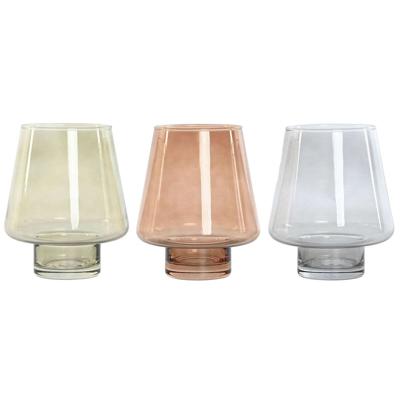Vaas Home ESPRIT Blauw Groen Amber Kristal Modern 14,5 x 14,5 x 18 cm (3 Stuks)