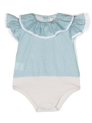 La Stupenderia body en coton à fleurs - Bleu