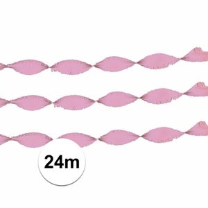 3x Crepe papier licht roze 24 meter   -