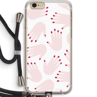 Hands pink: iPhone 6 PLUS / 6S PLUS Transparant Hoesje met koord