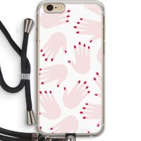 Hands pink: iPhone 6 PLUS / 6S PLUS Transparant Hoesje met koord