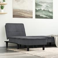 Chaise longue fluweel donkergrijs