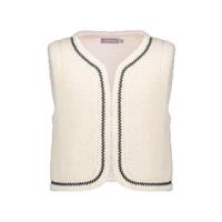 Geisha winter gilet meisjes - wit/bruin - zigzag, teddy borduursel Geisha winter gilet meisjes - wit/bruin - zigzag, teddy borduursel