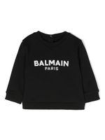 Balmain Kids sweat en coton à logo brodé - Noir