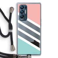 Strepen pastel: Oppo Find X3 Neo Transparant Hoesje met koord