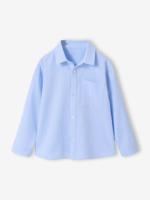 Katoenen hemd met lange mouwen blauw, gestreept