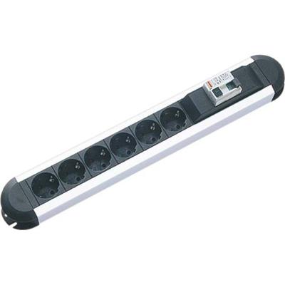 BACHMANN PRIMO RCD stekkerdoos 6x geaard contact 1xRCD gezekerd, aluminium, 2 m
