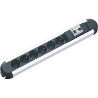 BACHMANN PRIMO RCD stekkerdoos 6x geaard contact 1xRCD gezekerd, aluminium, 2 m